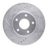 R1 02-17 Infiniti Q45 Front Left Drilled & Slotted Silver Brake Rotor