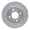 R1 04-06 Nissan Sentra Rear Right Drilled & Slotted Silver Brake Rotor