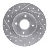 R1 04-06 Nissan Sentra Rear Right Drilled & Slotted Silver Brake Rotor