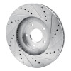 R1 03-05 Nissan Murano Front Left Drilled & Slotted Silver Brake Rotor