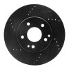 R1 96-15 Mercedes-Benz SLK230 Front Left Drilled & Slotted Black Brake Rotor