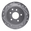 R1 02-25 Nissan Juke Rear Left Drilled & Slotted Silver Brake Rotor