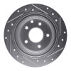 R1 02-25 Nissan Juke Rear Left Drilled & Slotted Silver Brake Rotor