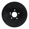 R1 98-09 Chrysler Crossfire Rear Right Drilled & Slotted Black Brake Rotor