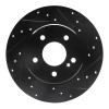 R1 98-03 Mercedes-Benz E320 Rear Right Drilled & Slotted Black Brake Rotor