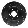 R1 98-03 Mercedes-Benz E320 Rear Right Drilled & Slotted Black Brake Rotor