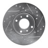 R1 93-06 Infiniti G20 Front Left Drilled & Slotted Silver Brake Rotor