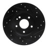 R1 97-98 Mercedes-Benz C230 Front Left Drilled & Slotted Black Brake Rotor