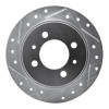 R1 91-06 Nissan Sentra Rear Left Drilled & Slotted Silver Brake Rotor