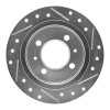 R1 91-06 Nissan Sentra Rear Left Drilled & Slotted Silver Brake Rotor