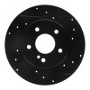 R1 94-11 Mercedes-Benz CLK350 Rear Right Drilled & Slotted Black Brake Rotor
