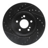 R1 93-02 Mercedes-Benz SL600 Rear Right Drilled & Slotted Black Brake Rotor