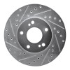 R1 89-96 Nissan 300ZX Turbo Front Left Drilled & Slotted Silver Brake Rotor