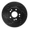 R1 90-95 Mercedes-Benz E420 Front Left Drilled & Slotted Black Brake Rotor