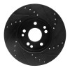 R1 90-95 Mercedes-Benz E420 Front Left Drilled & Slotted Black Brake Rotor