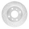 R1 89-13 Infiniti G20 Front Right Drilled & Slotted Silver Brake Rotor
