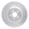 R1 13-19 Mercedes-Benz GL350 Front Right Drilled & Slotted Silver Brake Rotor