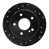 R1 94-98 Mercedes-Benz C280 Rear Left Drilled & Slotted Black Brake Rotor