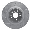 R1 13-19 Mercedes-Benz GL350 Front Left Drilled & Slotted Silver Brake Rotor