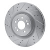 R1 13-19 Mercedes-Benz GL350 Front Left Drilled & Slotted Silver Brake Rotor