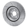 R1 13-19 Mercedes-Benz GL350 Front Left Drilled & Slotted Silver Brake Rotor