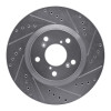 R1 09-14 Acura TL Front Right Drilled & Slotted Silver Brake Rotor