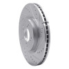 R1 09-14 Acura TL Front Right Drilled & Slotted Silver Brake Rotor