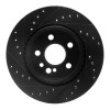 R1 92-99 Mercedes-Benz 500SEL Rear Right Drilled & Slotted Black Brake Rotor