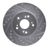 R1 07-16 Acura RDX Front Right Drilled & Slotted Silver Brake Rotor