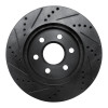 R1 98-99 Cadillac DEVILLE Front Right Drilled & Slotted Black Brake Rotor