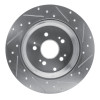 R1 07-17 Acura MDX Rear Left Drilled & Slotted Silver Brake Rotor