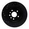 R1 01-01 Cadillac CATERA Rear Right Drilled & Slotted Black Brake Rotor