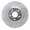 R1 07-20 Acura MDX Front Left Drilled & Slotted Silver Brake Rotor