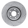 R1 07-20 Acura MDX Front Left Drilled & Slotted Silver Brake Rotor
