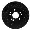 R1 90-95 Mercedes-Benz E320 Front Left Drilled & Slotted Black Brake Rotor