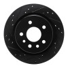 R1 01-01 Cadillac CATERA Rear Left Drilled & Slotted Black Brake Rotor