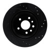 R1 01-01 Cadillac CATERA Rear Left Drilled & Slotted Black Brake Rotor