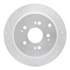 R1 05-10 Honda Odyssey Rear Left Drilled & Slotted Silver Brake Rotor