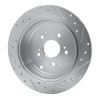 R1 01-08 Acura MDX Rear Left Drilled & Slotted Silver Brake Rotor