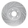 R1 99-14 Acura TSX Front Right Drilled & Slotted Silver Brake Rotor
