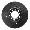 R1 85-91 Mercedes-Benz 300SE Front Left Drilled & Slotted Black Brake Rotor