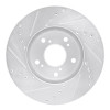R1 98-22 Acura CSX Front Right Drilled & Slotted Silver Brake Rotor