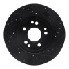 R1 84-95 Mercedes-Benz E300 Front Left Drilled & Slotted Black Brake Rotor