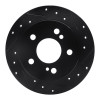 R1 83-95 Mercedes-Benz 300D Rear Right Drilled & Slotted Black Brake Rotor