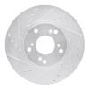 R1 98-22 Acura CSX Front Left Drilled & Slotted Silver Brake Rotor