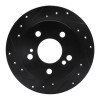 R1 83-95 Mercedes-Benz 300CE Rear Left Drilled & Slotted Black Brake Rotor