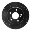 R1 87-15 Chrysler Crossfire Rear Left Drilled & Slotted Black Brake Rotor