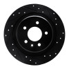 R1 16-18 Buick EnvisIon Rear Right Drilled & Slotted Black Brake Rotor