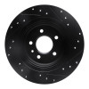 R1 16-18 Buick EnvisIon Rear Left Drilled & Slotted Black Brake Rotor