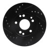 R1 87-93 Mercedes-Benz 190D Front Right Drilled & Slotted Black Brake Rotor